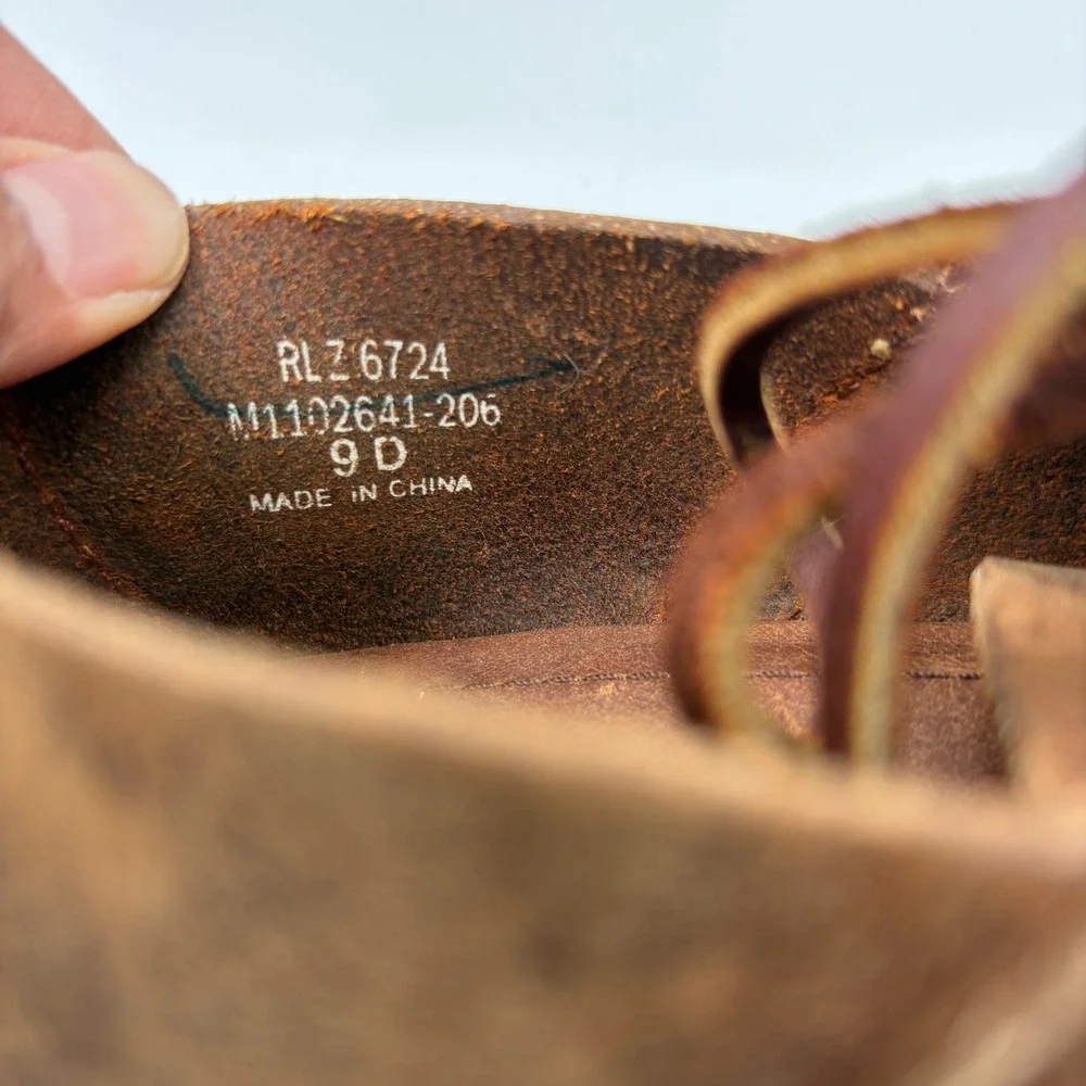 Polo Ralph Lauren Fisherman Sandals Mens Size 9D Brown Leather Chunky Soles
